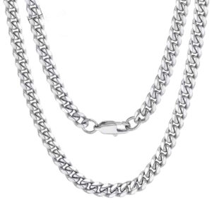 Stainless steel necklace with double-sided polished titanium steel chain
